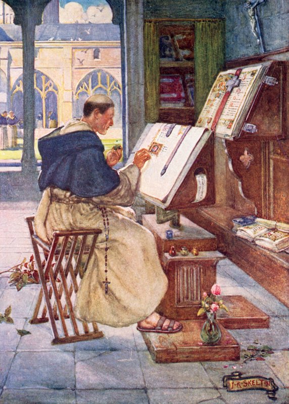 Średniowieczny skryba autorstwa Joseph Ratcliffe Skelton