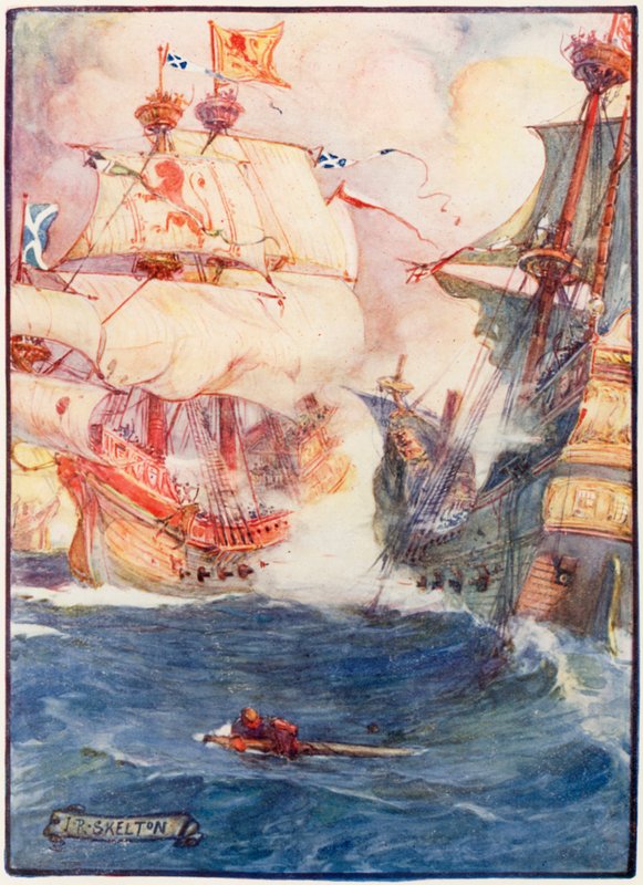 د سکاټلینډ او انګلیس پولي ترمینځ سمندري جګړه autorstwa Joseph Ratcliffe Skelton