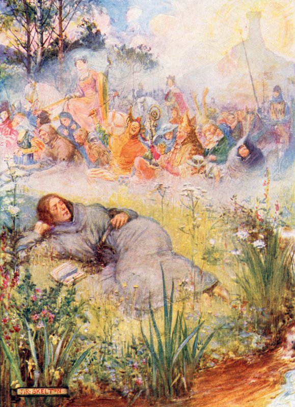 William Langland śniący cudowny sen autorstwa Joseph Ratcliffe Skelton