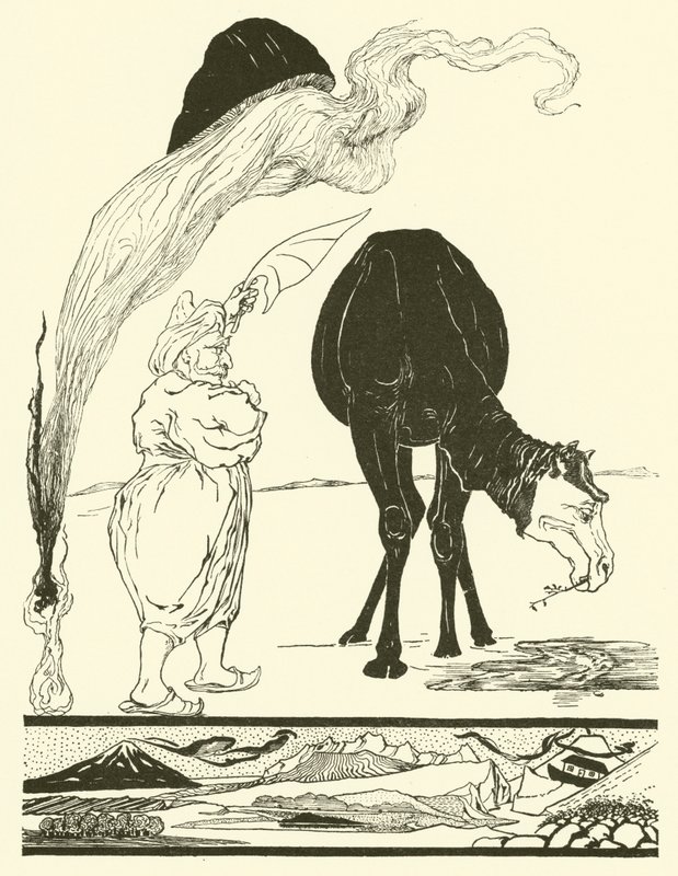 Djinn odpowiedzialny za wszystkie pustynie (grawerowanie) autorstwa Joseph Rudyard (after) Kipling