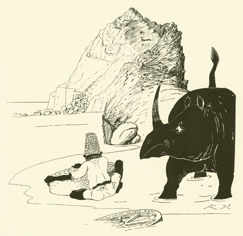 Parsee zaczyna jeść swoje ciasto (rycina) autorstwa Joseph Rudyard (after) Kipling