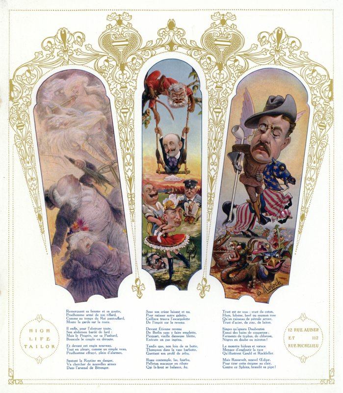 Karykatury (litografia kolorowa) autorstwa Joseph Sirat