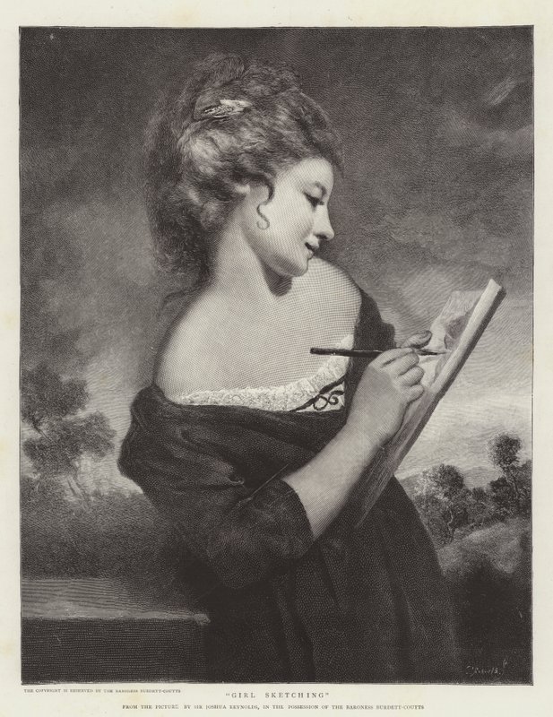 Szkicowanie dziewczyny autorstwa Joshua Reynolds