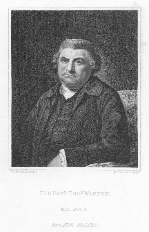 Wielebny Thomas Warton, angielski historyk literatury krytyk i poeta (grafika) autorstwa Joshua (after) Reynolds