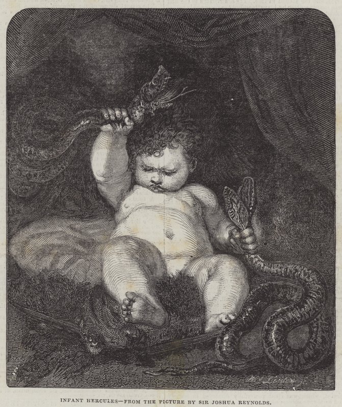 Niemowlę Herkules autorstwa Joshua Reynolds