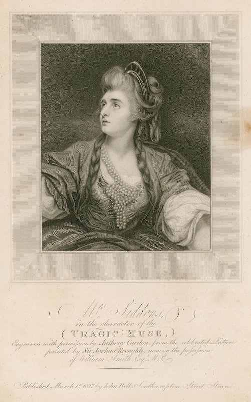 Pani Sarah Siddons, aktorka, w roli Tragicznej Muzy autorstwa Joshua Reynolds