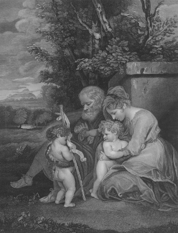 Święta Rodzina, św. Mateusza 2, wersety 13-15 autorstwa Joshua after Reynolds