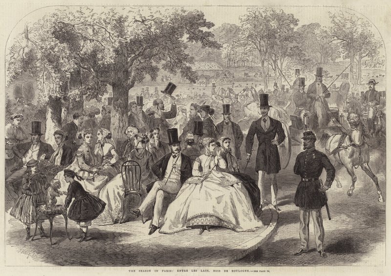 Sezon w Paryżu, Entre les Lacs, Bois de Boulogne autorstwa Jules Pelcoq