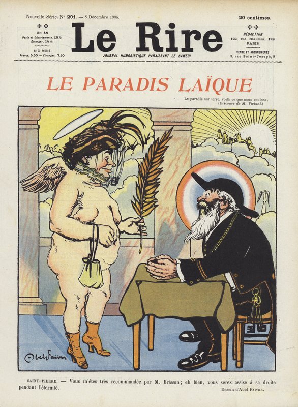 Świecki raj. Ilustracja do Le Rire autorstwa Jules Abel Faivre