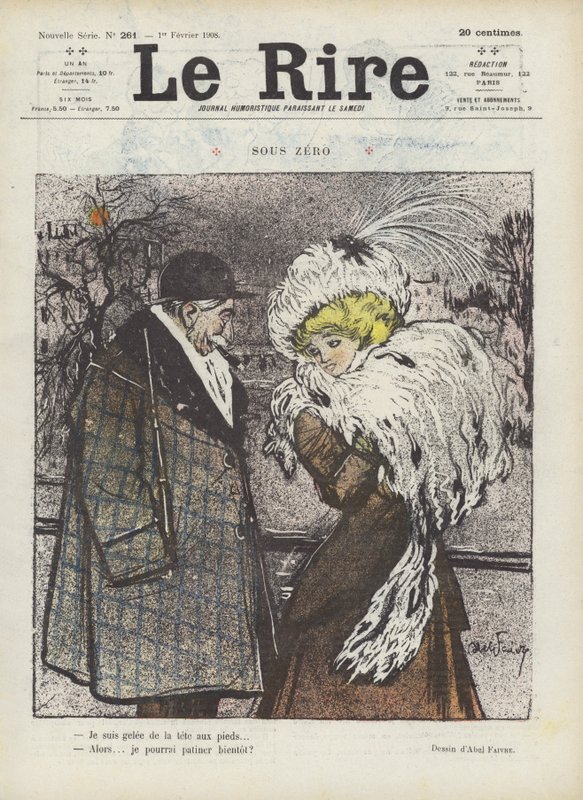 Poniżej zera. Ilustracja do Le Rire autorstwa Jules Abel Faivre