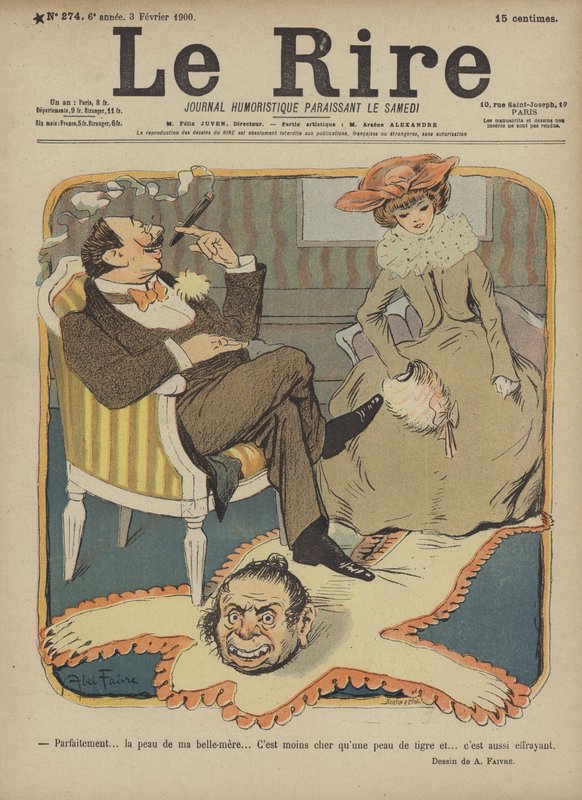 Skórka teściowej, ilustracja do Le Rire autorstwa Jules Abel Faivre