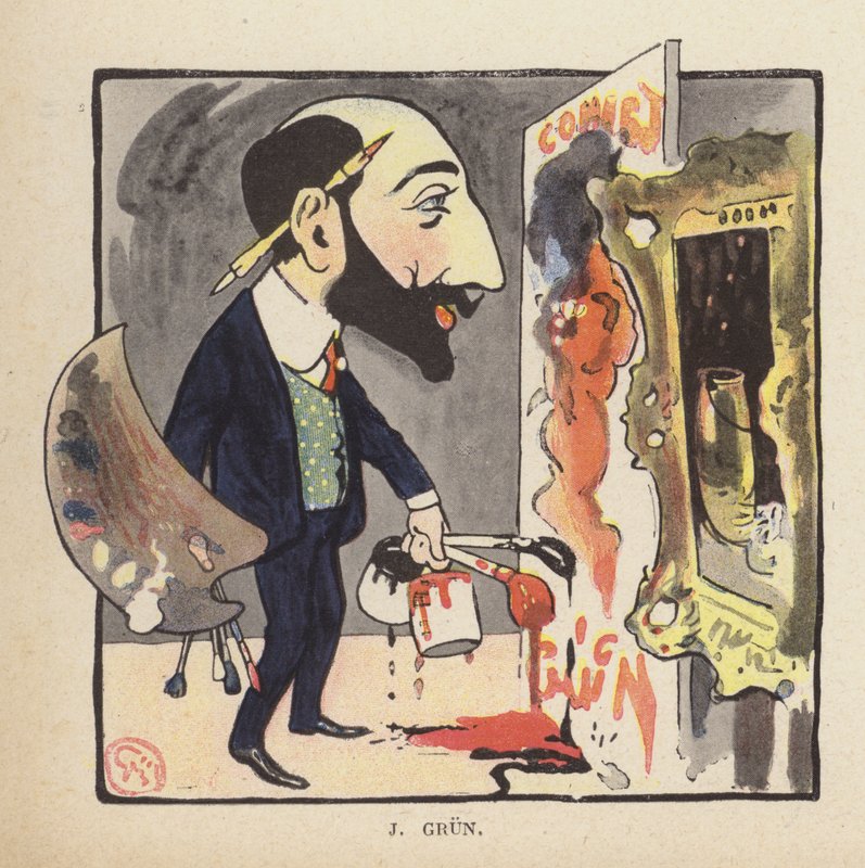 Autoportret francuskiego malarza i ilustratora Jean-Alexandre Gruna (kolor lito) autorstwa Jules Alexandre Gruen or Grun