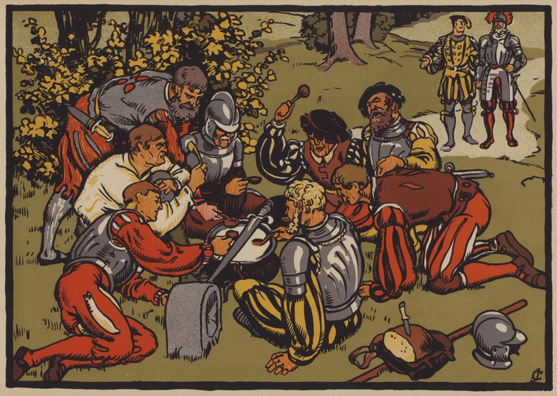 Kryzys reformacji w Szwajcarii (litografia kolorowa) autorstwa Jules Courvoisier