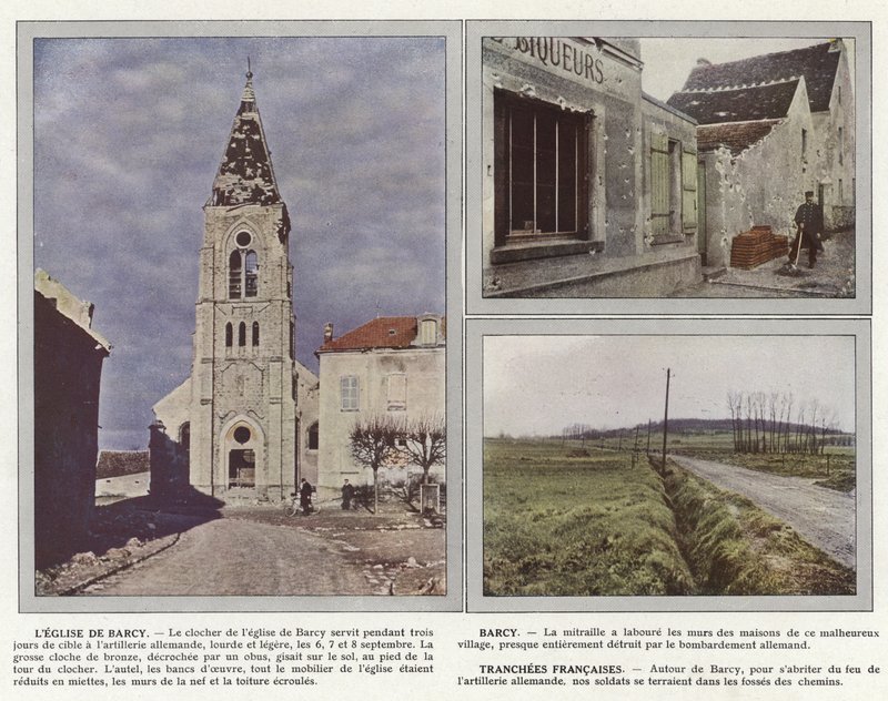 Kościół Barcy, Barcy, Tranchees Francaises autorstwa Jules Gervais Courtellemont