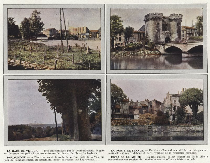 Stacja Verdun, La Porte de France, Douaumont, Rives de la Meuse autorstwa Jules Gervais Courtellemont