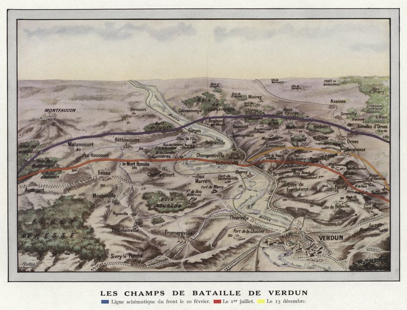 Pola bitewne pod Verdun autorstwa Jules Gervais Courtellemont
