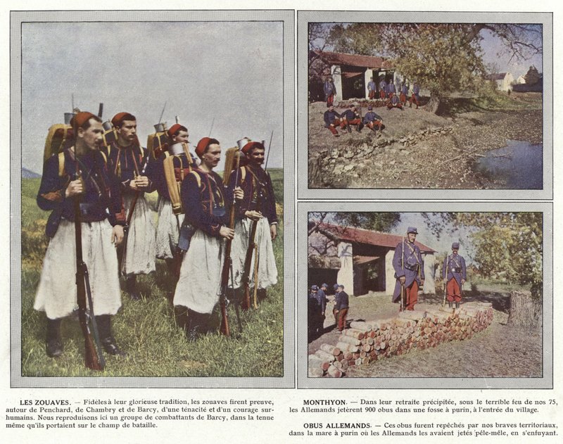 Zouaves, Monthyon, pociski niemieckie autorstwa Jules Gervais Courtellemont