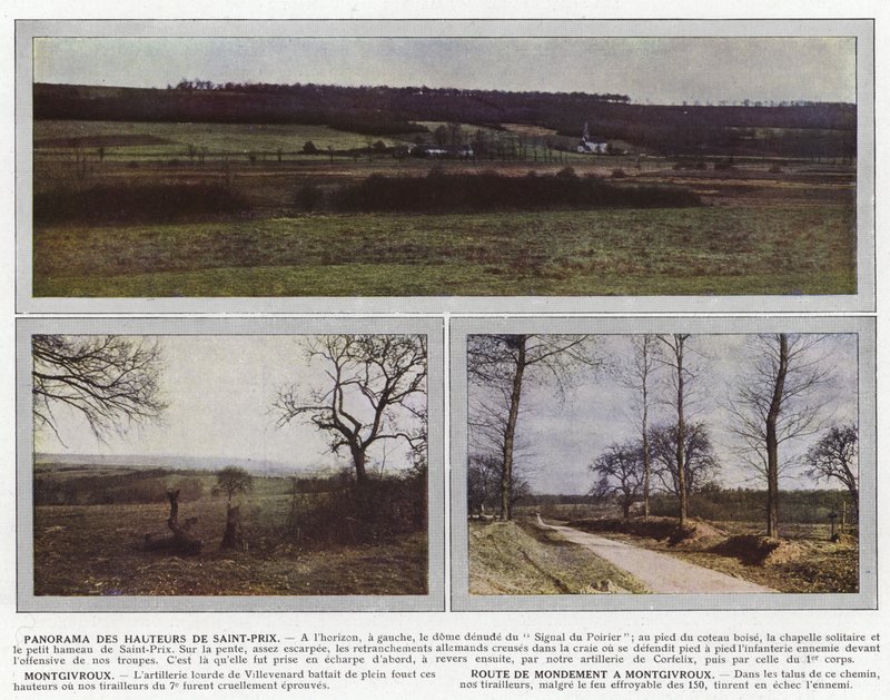 Panorama Wzgórz Saint-Prix, Montgivroux, Route de Mondemment a Montgivroux autorstwa Jules Gervais Courtellemont