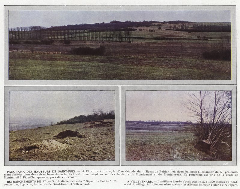 Panorama wzgórz Saint-Prix, okopy z 77 r., A Villevenard autorstwa Jules Gervais Courtellemont