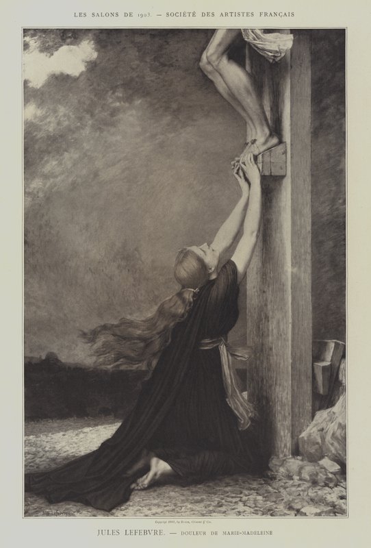 Smutek Marii Magdaleny (Żal Marii Magdaleny) (lito) autorstwa Jules Joseph (after) Lefebvre
