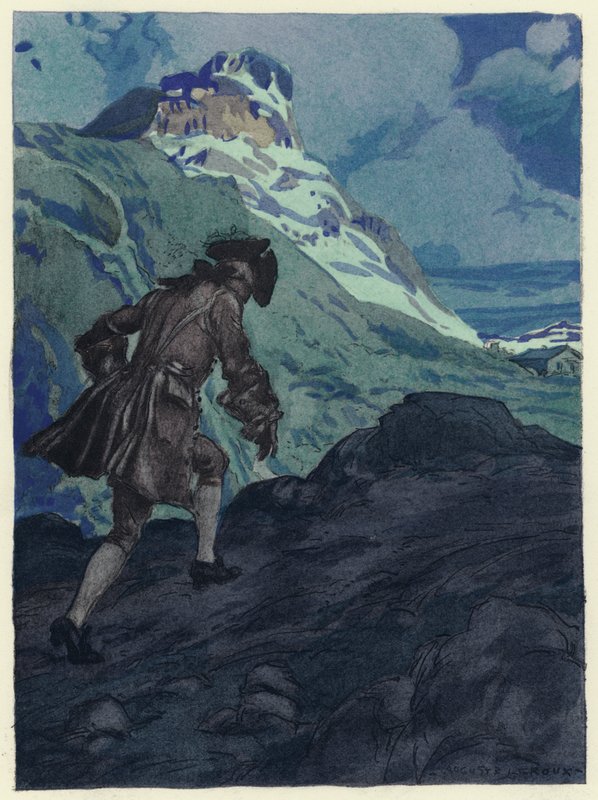 Ilustracja do pamiętników Casanovy (kolorowa litografia) autorstwa Jules Marie Auguste Leroux