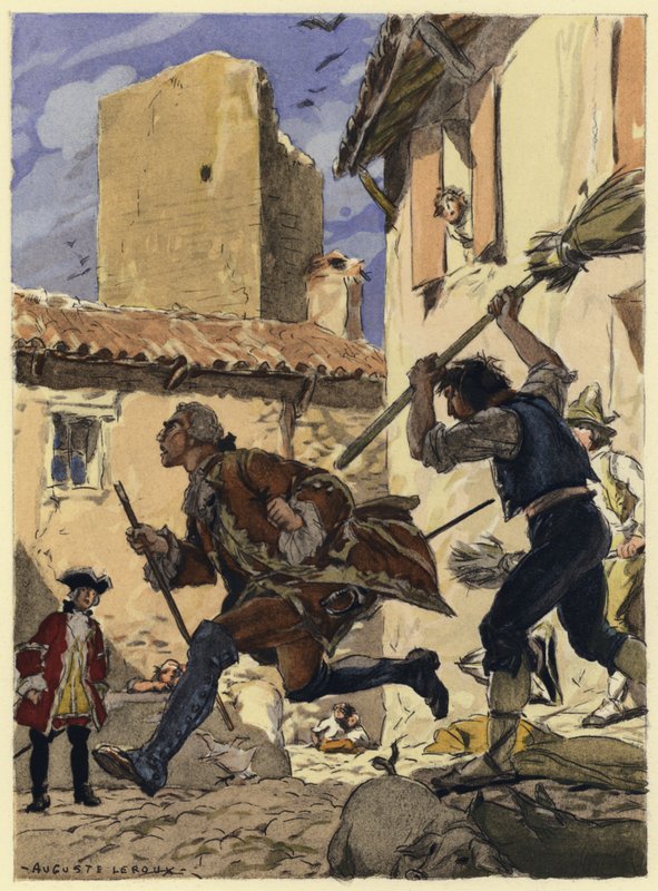 Ilustracja do pamiętników Casanovy (kolorowa litografia) autorstwa Jules Marie Auguste Leroux