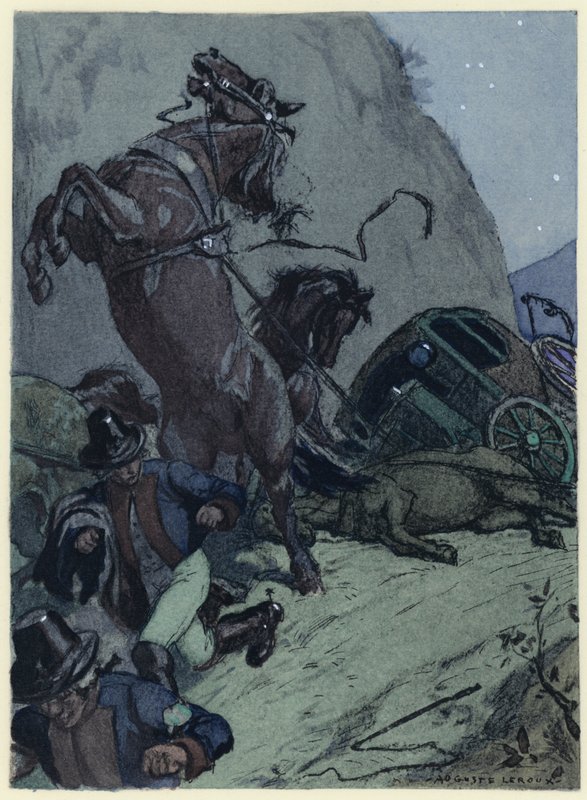Ilustracja do pamiętników Casanovy (kolorowa litografia) autorstwa Jules Marie Auguste Leroux