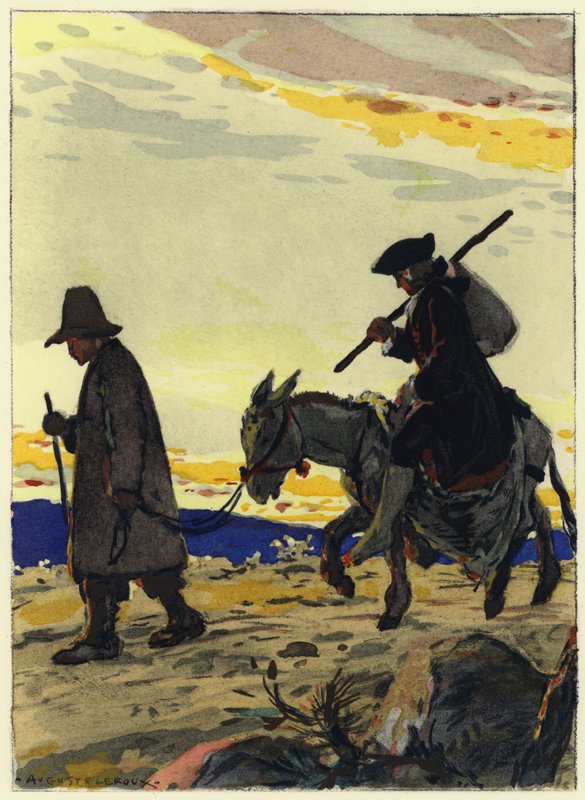 Ilustracja do pamiętników Casanovy (kolorowa litografia) autorstwa Jules Marie Auguste Leroux