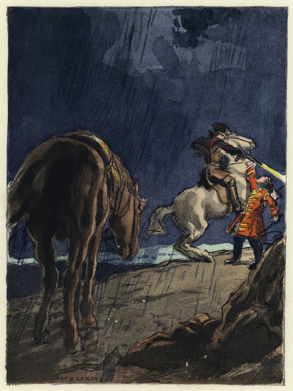 Ilustracja do pamiętników Casanovy (kolorowa litografia) autorstwa Jules Marie Auguste Leroux