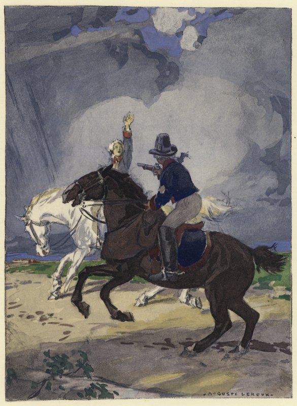 Ilustracja do pamiętników Casanovy (kolorowa litografia) autorstwa Jules Marie Auguste Leroux