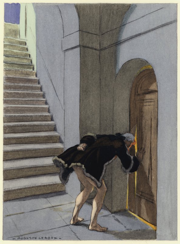 Ilustracja do pamiętników Casanovy (kolorowa litografia) autorstwa Jules Marie Auguste Leroux