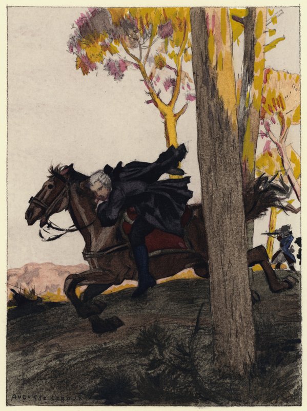 Ilustracja do pamiętników Casanovy (kolorowa litografia) autorstwa Jules Marie Auguste Leroux
