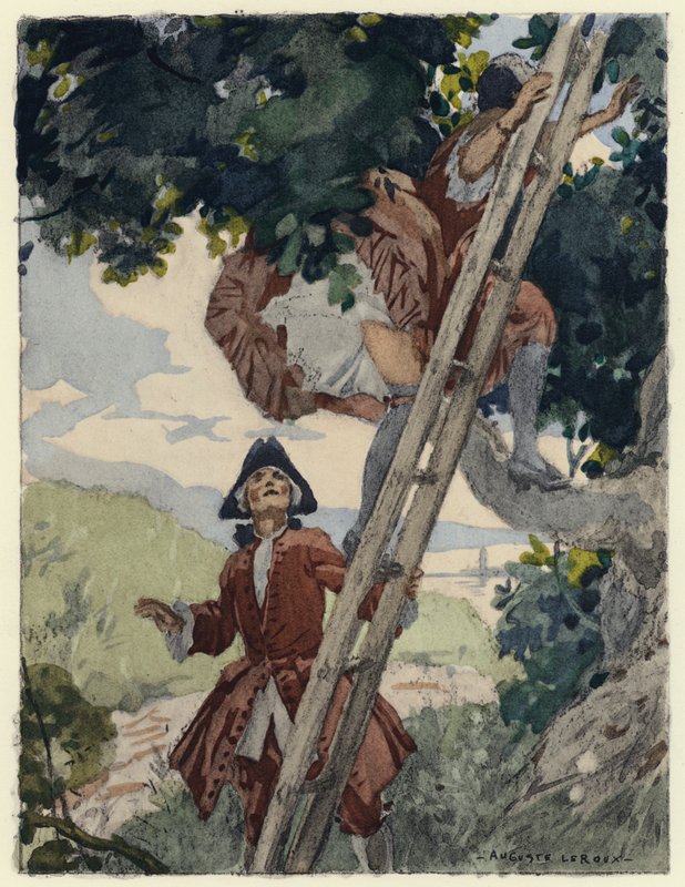 Ilustracja do pamiętników Casanovy (kolorowa litografia) autorstwa Jules Marie Auguste Leroux