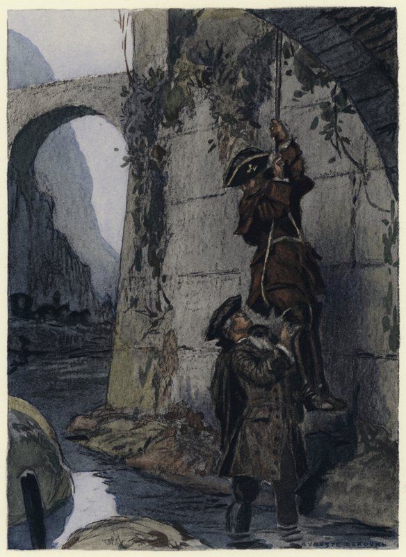 Ilustracja do pamiętników Casanovy (kolorowa litografia) autorstwa Jules Marie Auguste Leroux