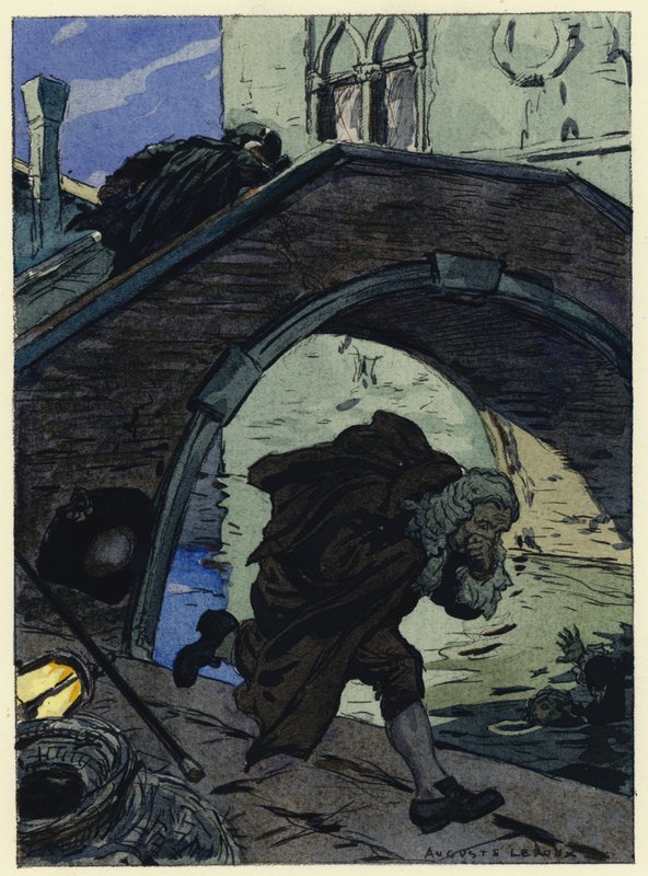 Ilustracja do pamiętników Casanovy (kolorowa litografia) autorstwa Jules Marie Auguste Leroux