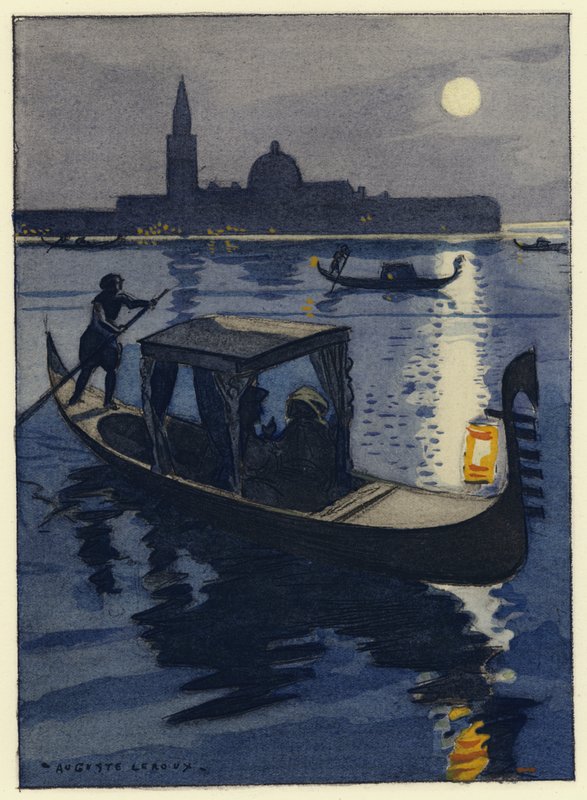 Ilustracja do pamiętników Casanovy (kolorowa litografia) autorstwa Jules Marie Auguste Leroux