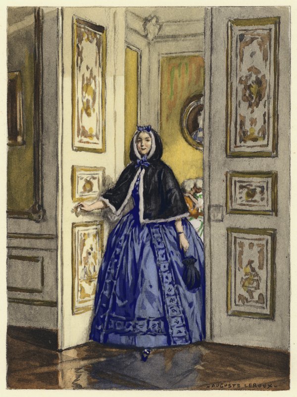 Ilustracja do pamiętników Casanovy (kolorowa litografia) autorstwa Jules Marie Auguste Leroux