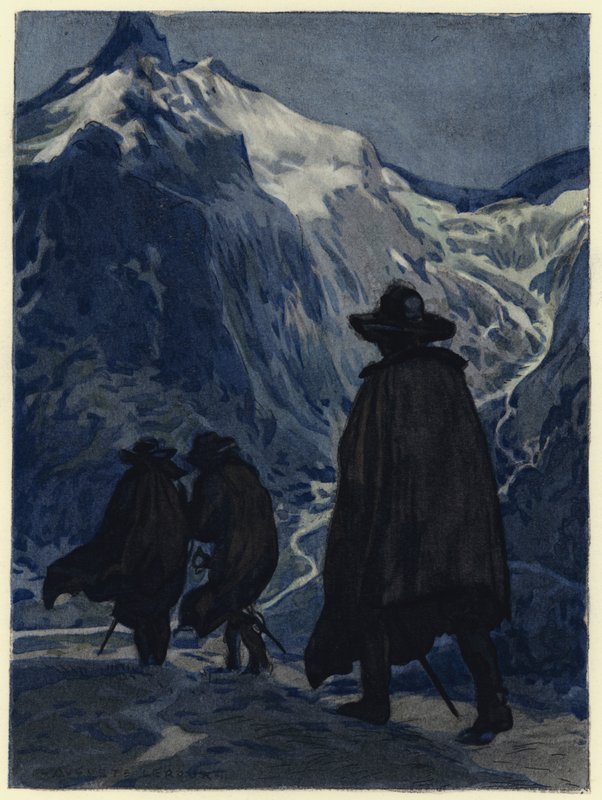 Ilustracja do pamiętników Casanovy (kolorowa litografia) autorstwa Jules Marie Auguste Leroux