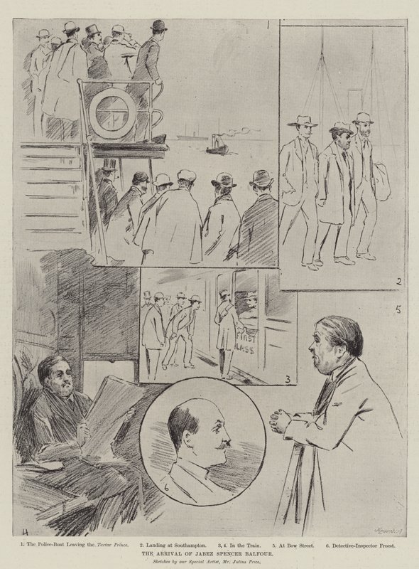 Przybycie Jabeza Spencera Balfoura autorstwa Julius Mandes Price
