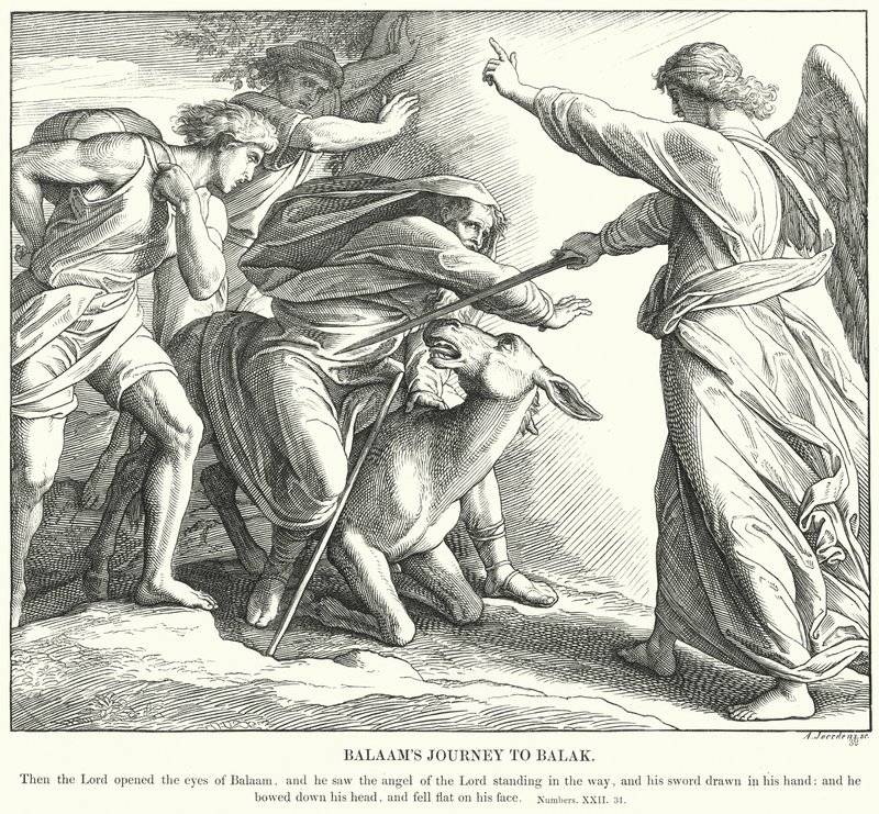 Podróż Balaama do Balaka (rycina) autorstwa Julius (after) Schnorr von Carolsfeld