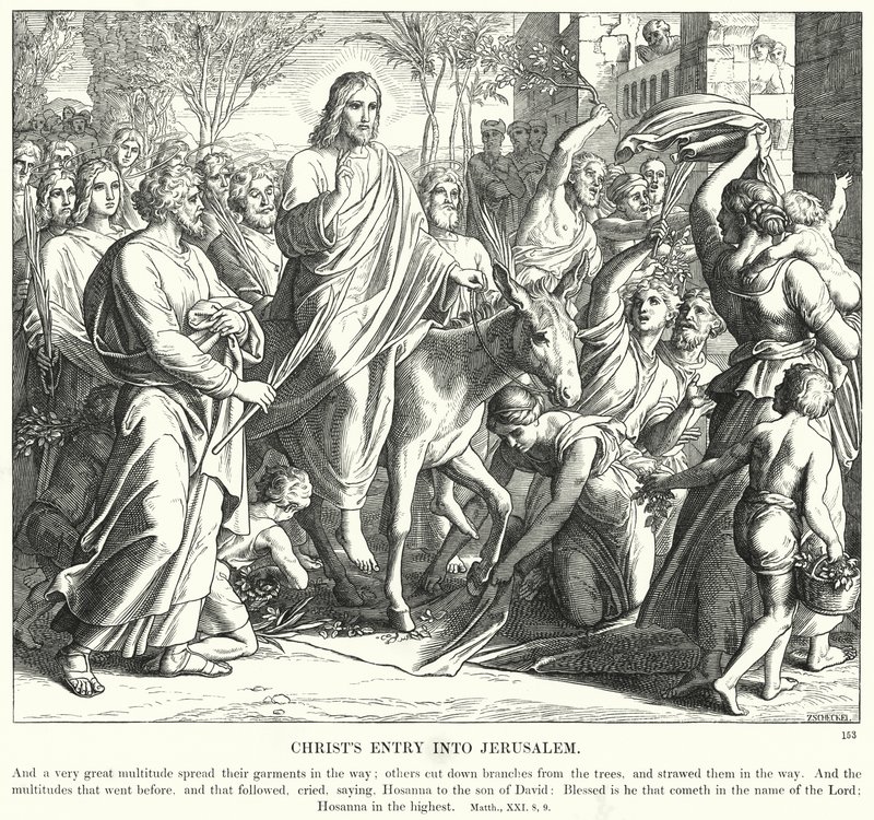 Wjazd Chrystusa do Jerozolimy (rycina) autorstwa Julius (after) Schnorr von Carolsfeld