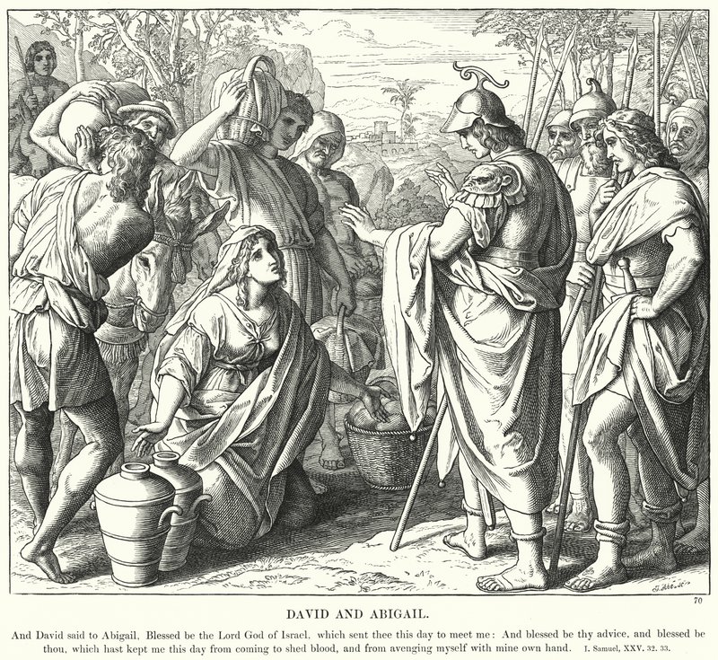 David i Abigail (rycina) autorstwa Julius (after) Schnorr von Carolsfeld
