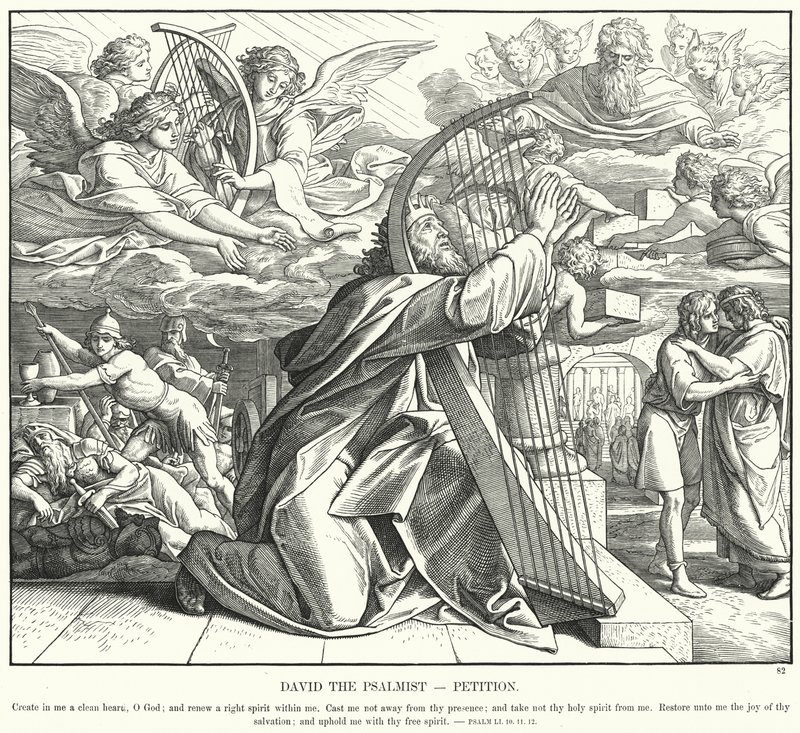 Dawid Psalmista, Petycja (rycina) autorstwa Julius (after) Schnorr von Carolsfeld