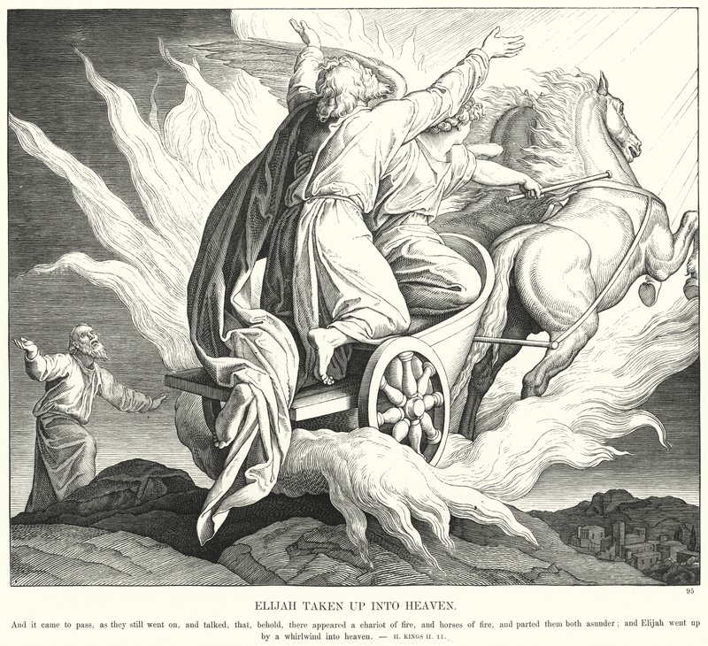 Eliasz zabrany do nieba (rycina) autorstwa Julius (after) Schnorr von Carolsfeld