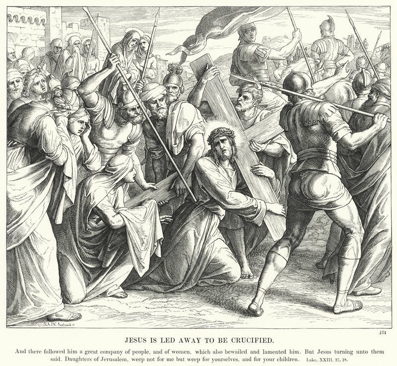 Jezus zostaje wyprowadzony na ukrzyżowanie (rycina) autorstwa Julius (after) Schnorr von Carolsfeld