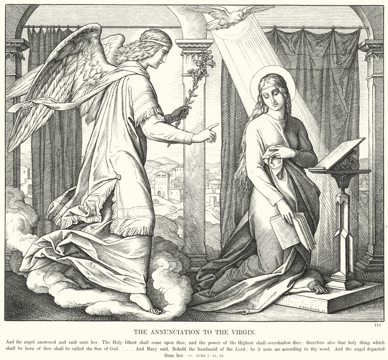 Zwiastowanie Dziewicy (rycina) autorstwa Julius (after) Schnorr von Carolsfeld
