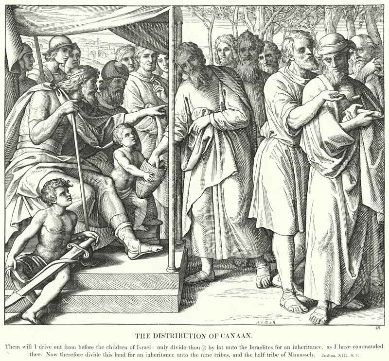 Dystrybucja Kanaanu (rycina) autorstwa Julius (after) Schnorr von Carolsfeld