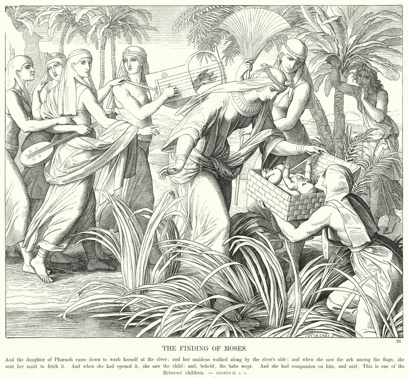 Znalezienie Mojżesza (rycina) autorstwa Julius (after) Schnorr von Carolsfeld