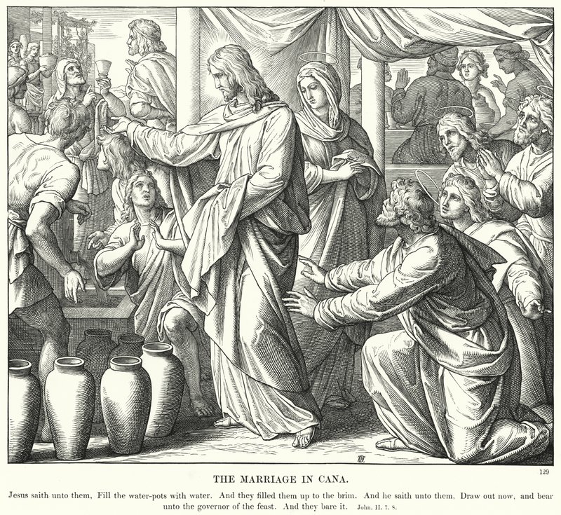 Małżeństwo w Kanie (rycina) autorstwa Julius (after) Schnorr von Carolsfeld