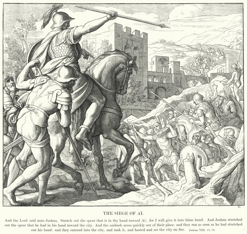 Oblężenie Ai (rycina) autorstwa Julius (after) Schnorr von Carolsfeld
